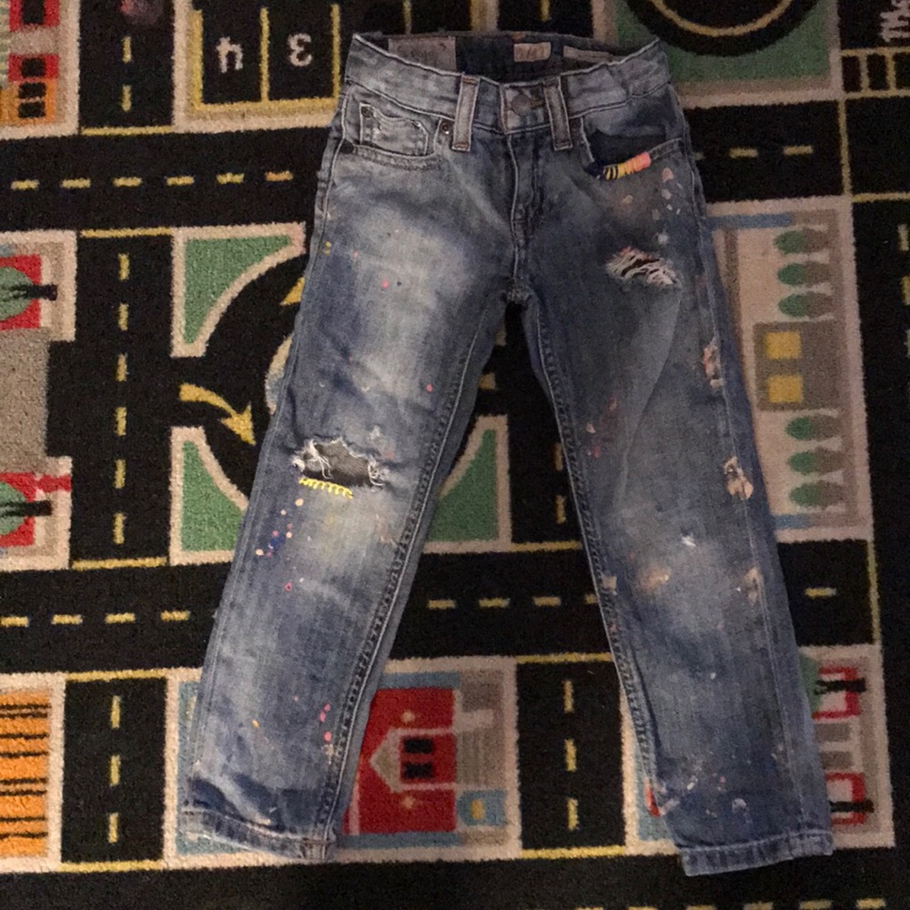 girls spray painted Ralph Lauren jeans